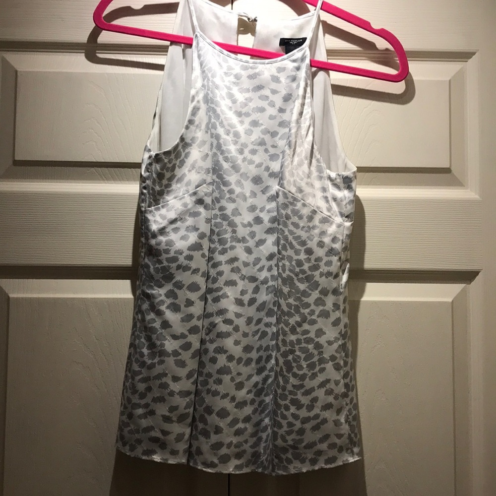 Ann Taylor satin flare blouse